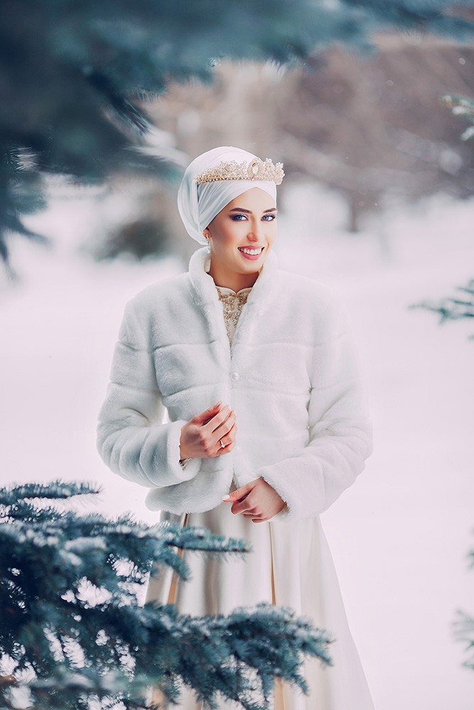 Фотограф никах зимой в мечети ярдам ярдэм, платье платок макияж на никах, Болгар белая мечеть