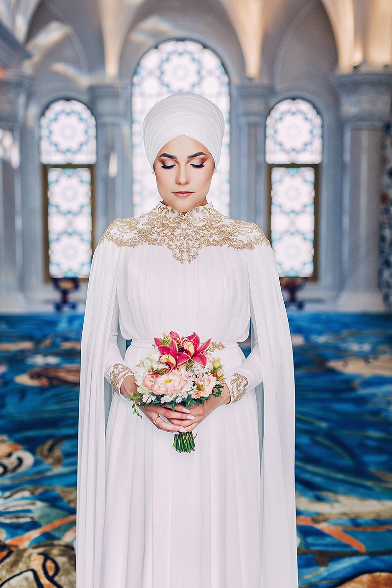 Никах фотосессия мечеть Ирек, платье на никах, фотограф никах, повязывание платка казань