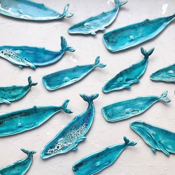 Керамика: тарелочки-киты