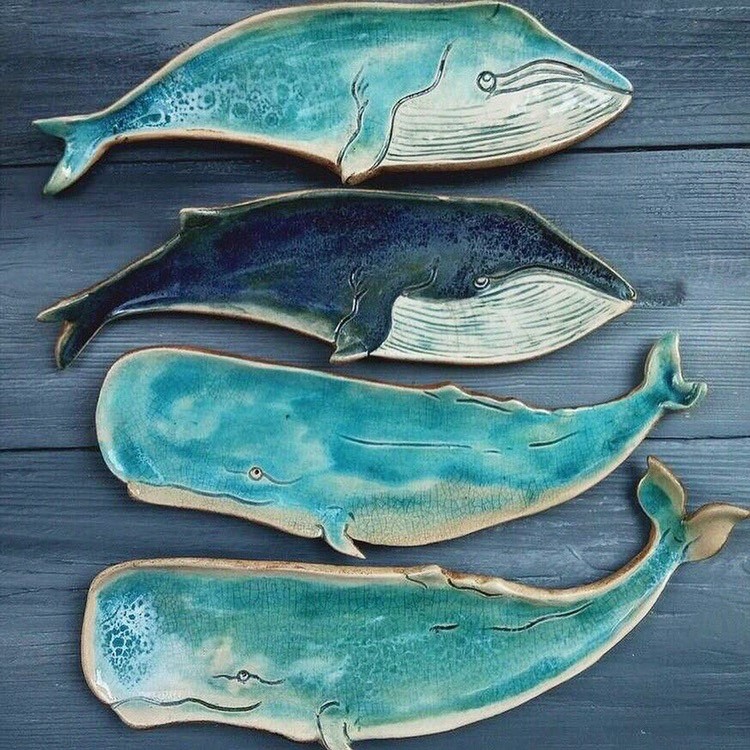 Керамика: тарелочки-киты