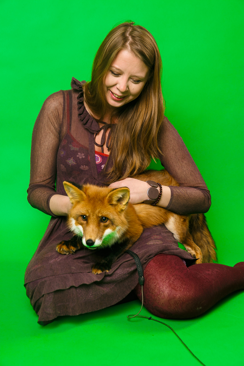 В Sky point studio с лисом и енотом